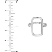 Olas d'Oro - 14K White Gold Open Paper Clip Link Ring - Size 8, 1.73g