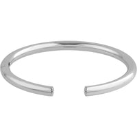 Olas d'Oro - 14K White Gold Open Polished 5mm Bangle with Hinge Closure - 10g Average Weight