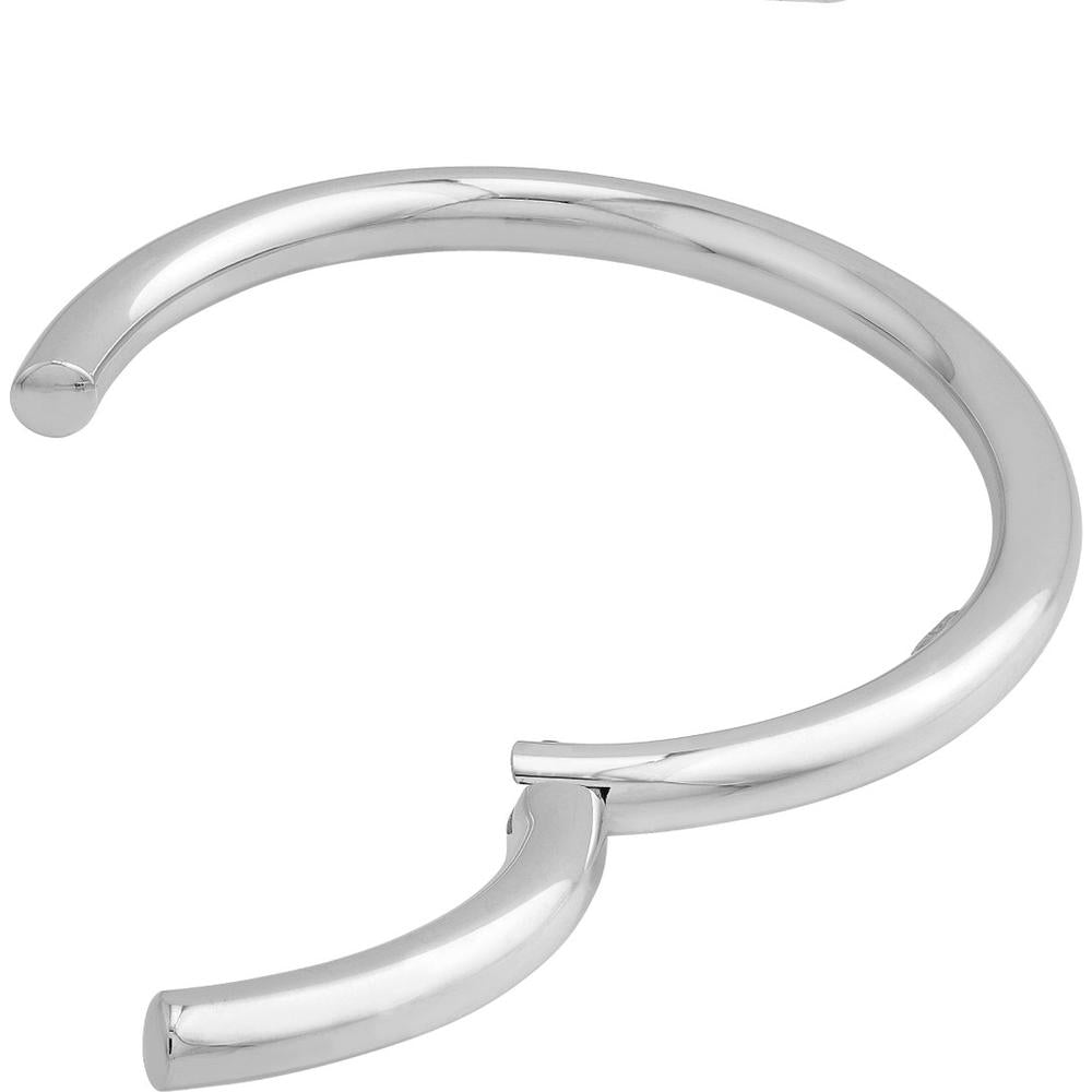 Olas d'Oro - 14K White Gold Open Polished 5mm Bangle with Hinge Closure - 10g Average Weight