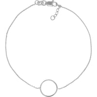 Olas d'Oro - 14K White Gold Open Wire Circle Adjustable Bracelet