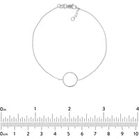 Olas d'Oro - 14K White Gold Open Wire Circle Adjustable Bracelet