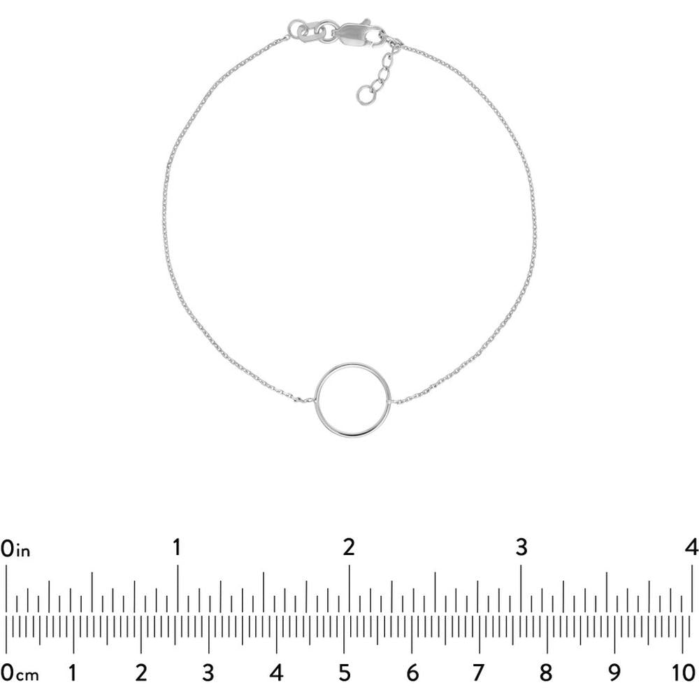 Olas d'Oro - 14K White Gold Open Wire Circle Adjustable Bracelet