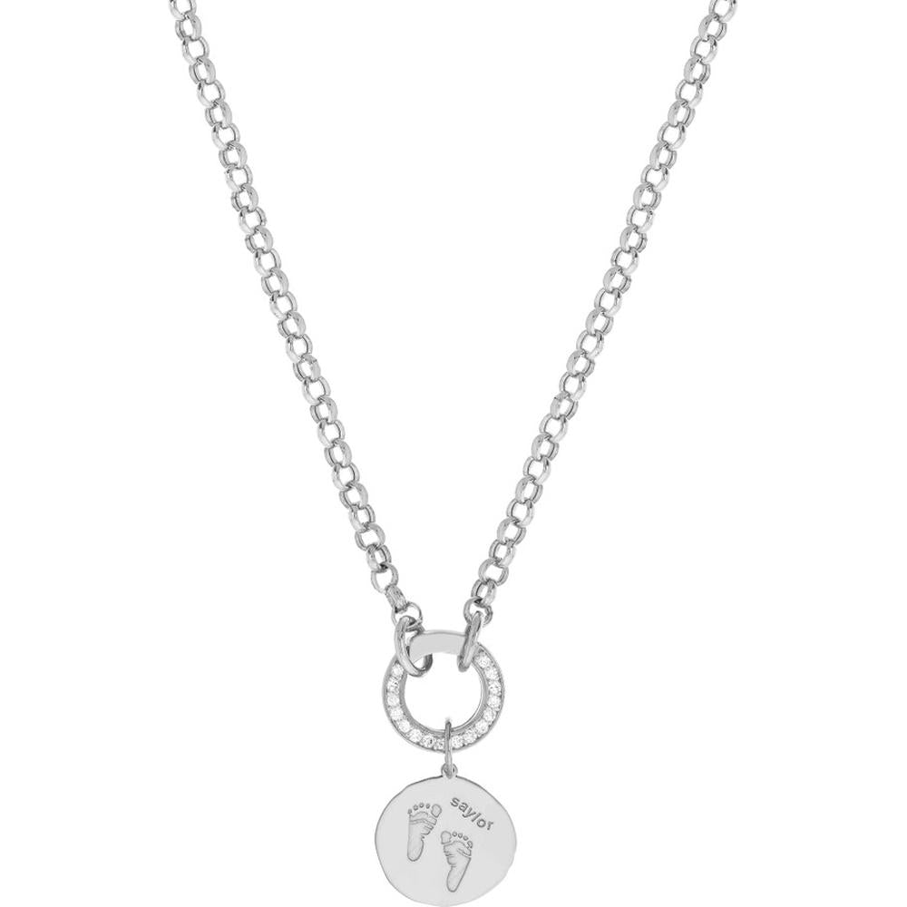 Olas d'Oro - 14K White Gold Organic Disk Engravable Charm - 16mm