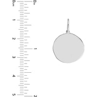 Olas d'Oro - 14K White Gold Organic Disk Engravable Charm - 16mm