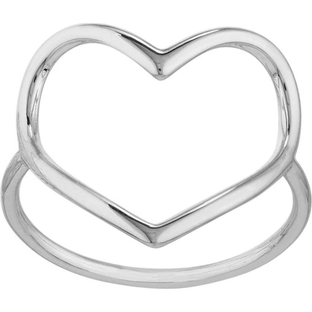 Olas d'Oro - 14K White Gold Organic Open Heart Ring - Size 6 - 1.90g
