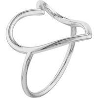 Olas d'Oro - 14K White Gold Organic Open Heart Ring - Size 6 - 1.90g