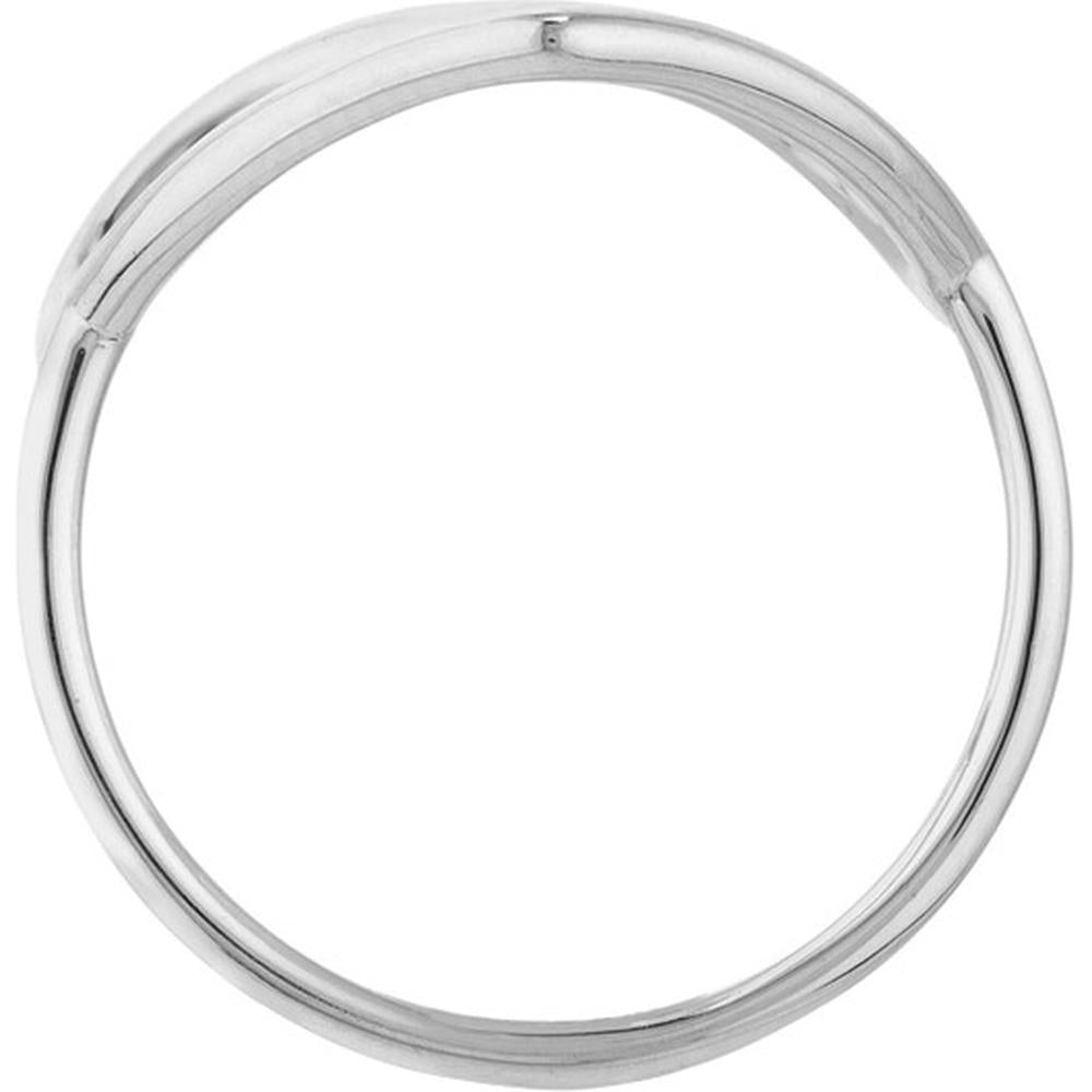 Olas d'Oro - 14K White Gold Organic Open Heart Ring - Size 7