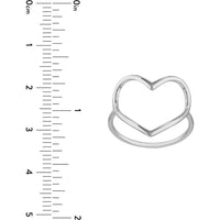 Olas d'Oro - 14K White Gold Organic Open Heart Ring - Size 7