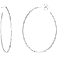 Olas d'Oro - 14K White Gold Oval Hoop Earrings - 41.50mm x 31.50mm