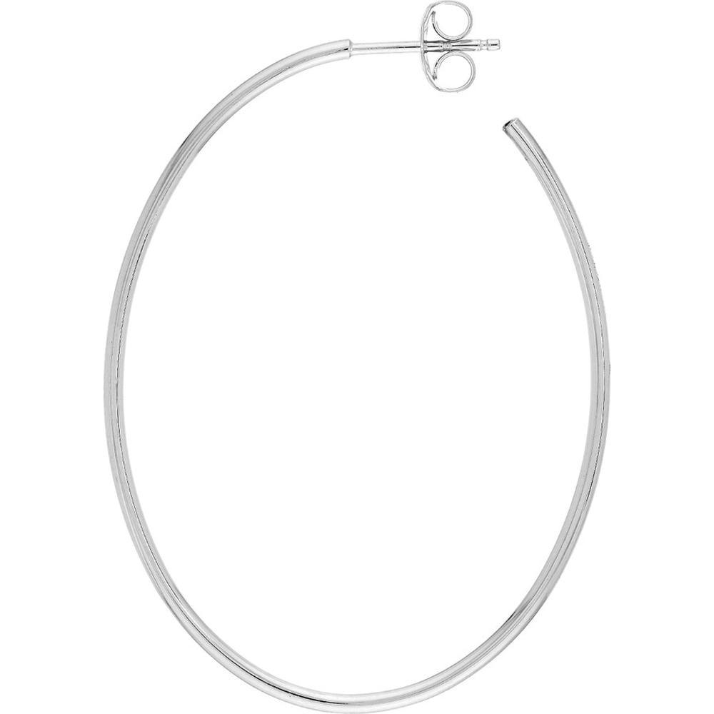 Olas d'Oro - 14K White Gold Oval Hoop Earrings - 41.50mm x 31.50mm