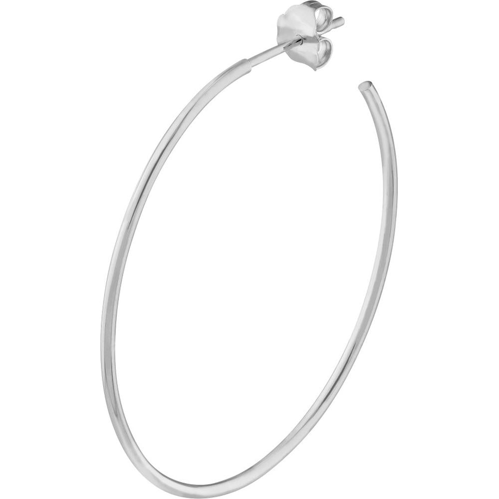Olas d'Oro - 14K White Gold Oval Hoop Earrings - 41.50mm x 31.50mm