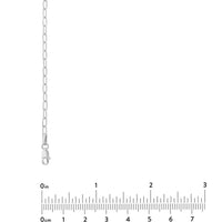 Olas d'Oro - 14K White Gold Paper Clip Necklace with Diamond-Cut Links - 20" Length