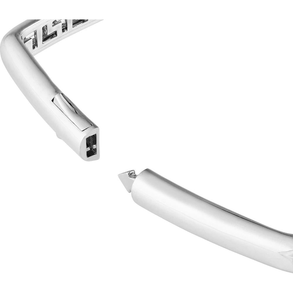 Olas d'Oro - 14K White Gold Pave Diamond Square Bangle - 1.78 Carat Total Diamond Weight