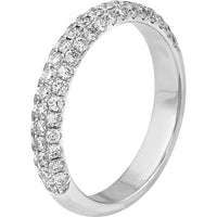 Olas d'Oro - 14K White Gold Pave Diamond Stackable Band - 0.79 Carat Total Diamond Weight