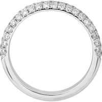 Olas d'Oro - 14K White Gold Pave Diamond Stackable Band - 0.79 Carat Total Diamond Weight