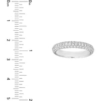 Olas d'Oro - 14K White Gold Pave Diamond Stackable Band - 0.79 Carat Total Diamond Weight