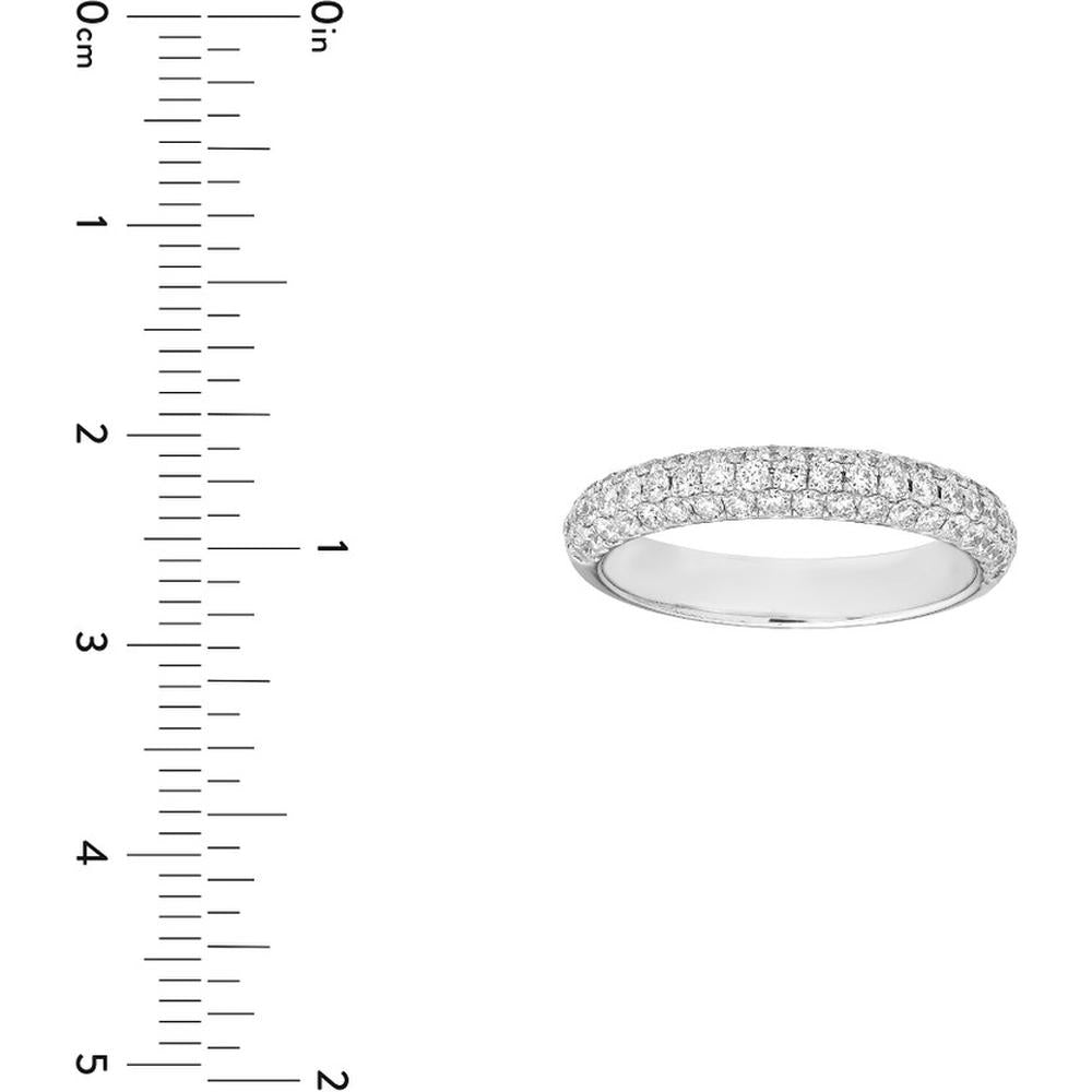Olas d'Oro - 14K White Gold Pave Diamond Stackable Band - 0.79 Carat Total Diamond Weight