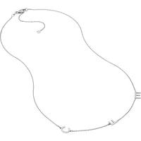 Olas d'Oro - 14K White Gold Personalized Block Initials Station Necklace - 1.80 Grams Total Weight