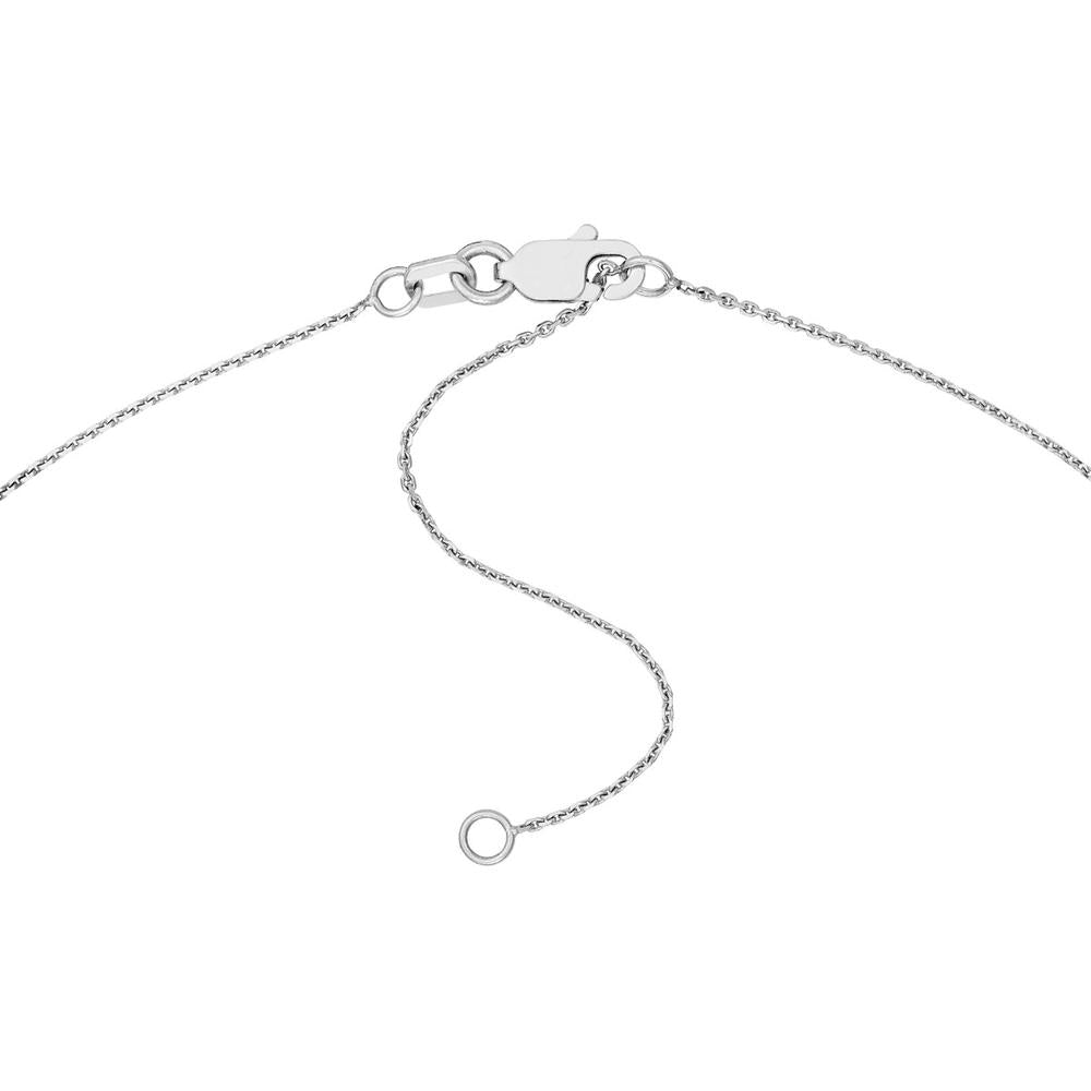 Olas d'Oro - 14K White Gold Personalized Block Initials Station Necklace - 1.80 Grams Total Weight