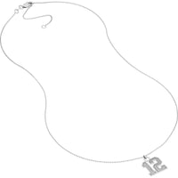 Olas d'Oro - 14K White Gold Personalized Large Vertical Varsity Numerals Pendant Necklace