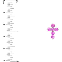 Olas d'Oro - 14K White Gold Pink Sapphire Cross Pendant - 0.90 Carat Total Gem Weight