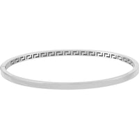 Olas d'Oro - 14K White Gold Plain Square Tube Bangle with Greek Key Interior - 8.19g