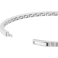 Olas d'Oro - 14K White Gold Plain Square Tube Bangle with Greek Key Interior - 8.19g