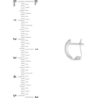 Olas d'Oro - 14K White Gold Polished Curve Earrings with Snap-Lock Clasp