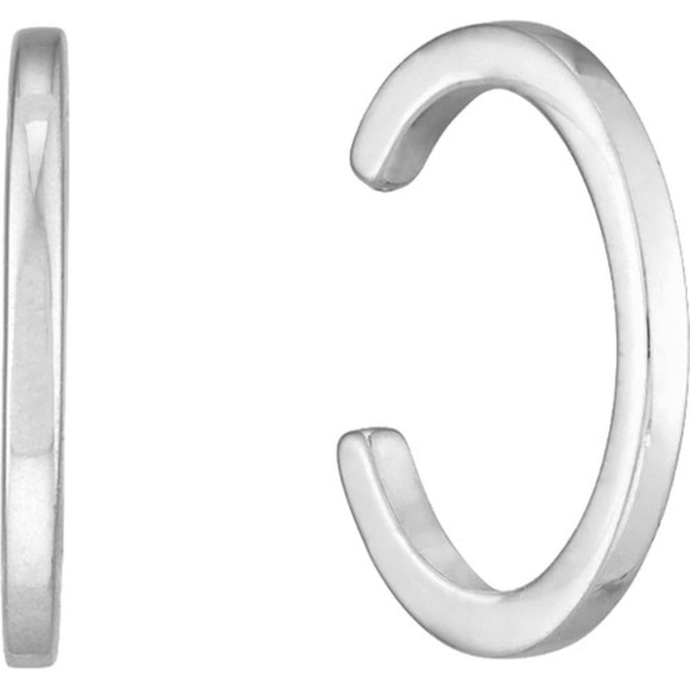 Olas d'Oro - 14K White Gold Polished Earring Cuffs - Timeless and Versatile Design