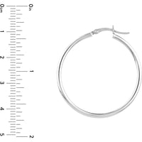 Olas d'Oro - 14K White Gold Polished Hoop Earrings - 35mm