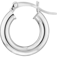 Olas d'Oro - 14K White Gold Polished Large Hoop Earrings - 1.20 Grams Total Weight