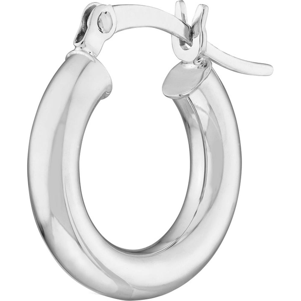 Olas d'Oro - 14K White Gold Polished Large Hoop Earrings - 1.20 Grams Total Weight