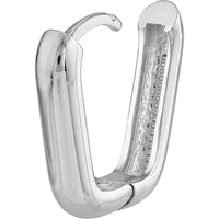 Olas d'Oro - 14K White Gold Polished Mini Hoop Earrings - 15mm