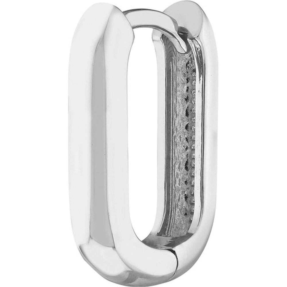 Olas d'Oro - 14K White Gold Polished Mini Hoop Earrings - 15mm