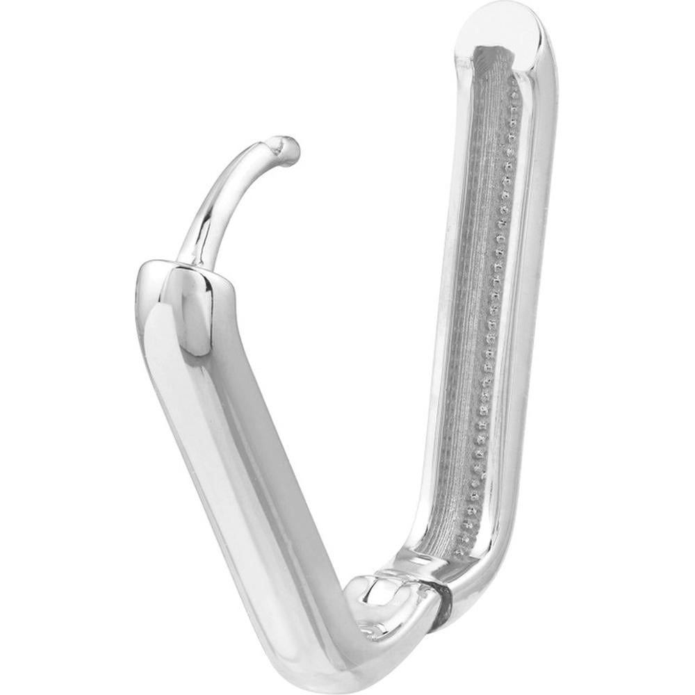 Olas d'Oro - 14K White Gold Polished Oblong Mini Hoops - 3.82 Grams Total Weight
