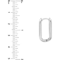 Olas d'Oro - 14K White Gold Polished Oblong Mini Hoops - 3.82 Grams Total Weight