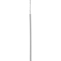 Olas d'Oro - 14K White Gold Polished Stick Threader Earrings - 1.22g Total Weight