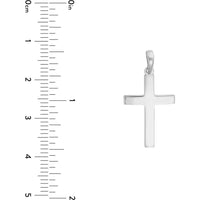 Olas d'Oro - 14K White Gold Polished Straight-Edged Cross Pendant - 1.15 Grams