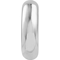 Olas d'Oro - 14K White Gold Polished Tubular 8mm Hoop Earrings Bold Statement Design