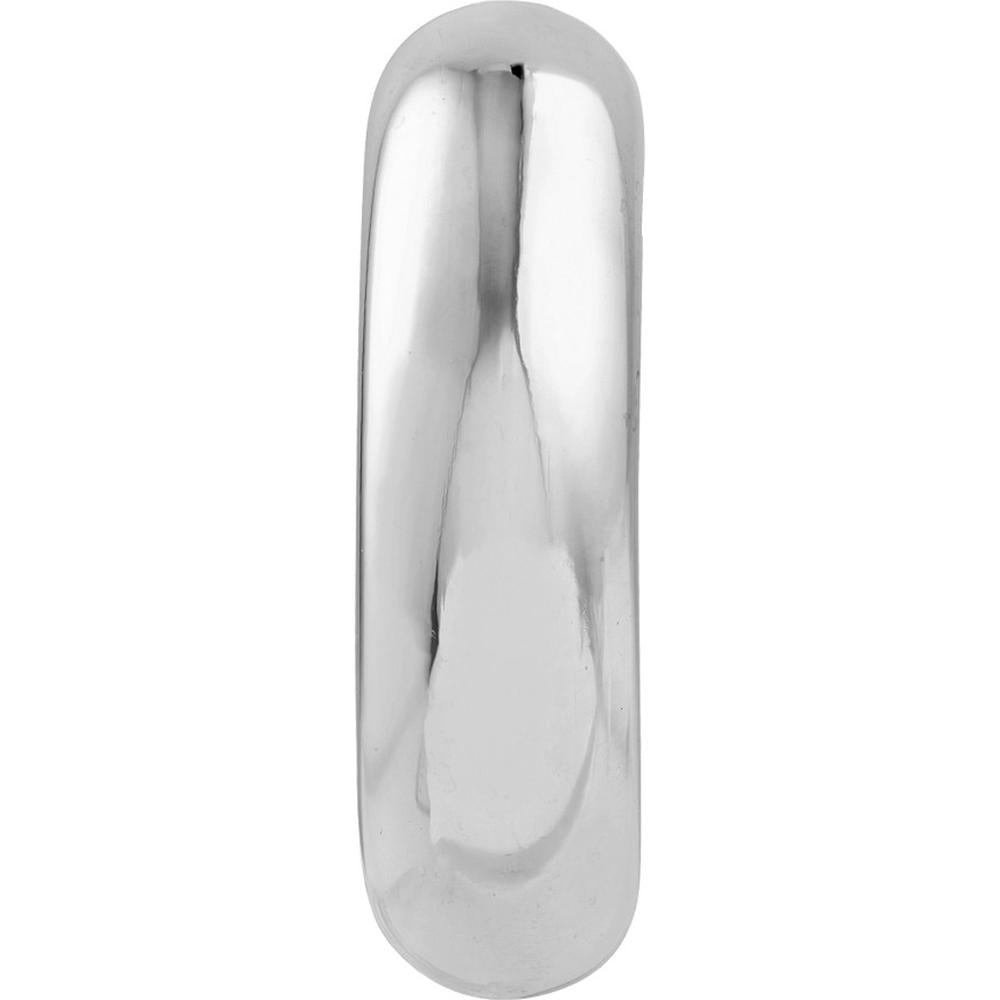 Olas d'Oro - 14K White Gold Polished Tubular 8mm Hoop Earrings Bold Statement Design