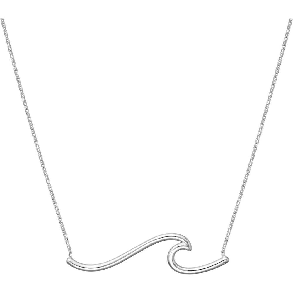 Olas d'Oro - 14K White Gold Polished Wave Necklace - 2.30 Grams