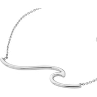 Olas d'Oro - 14K White Gold Polished Wave Necklace - 2.30 Grams