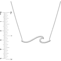 Olas d'Oro - 14K White Gold Polished Wave Necklace - 2.30 Grams