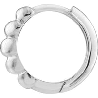 Olas d'Oro - 14K White Gold Puffy Polished Hoop Earrings 13.50mm