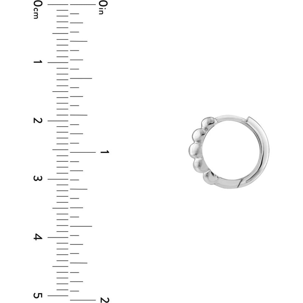 Olas d'Oro - 14K White Gold Puffy Polished Hoop Earrings 13.50mm