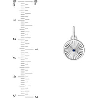 Olas d'Oro - 14K White Gold Radiant Round Sapphire Pendant with Milgrain Detail - 0.01 Carat