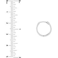 Olas d'Oro - 14K White Gold Reversible CZ Hoop Earrings - 2.20 Grams Total Weight