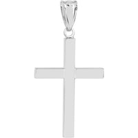 Olas d'Oro - 14K White Gold Reversible Diamond-Cut and Polished Cross Pendant - 1.15 Grams