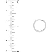 Olas d'Oro - 14K White Gold Reversible Mini Hoop Earrings with CZ - 1.50 Grams Total Weight