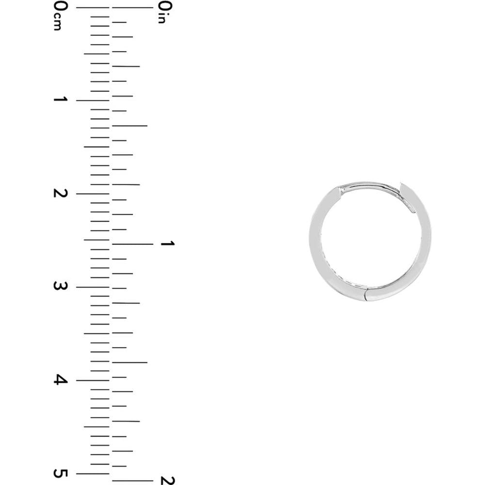 Olas d'Oro - 14K White Gold Reversible Mini Hoop Earrings with CZ - 1.50 Grams Total Weight